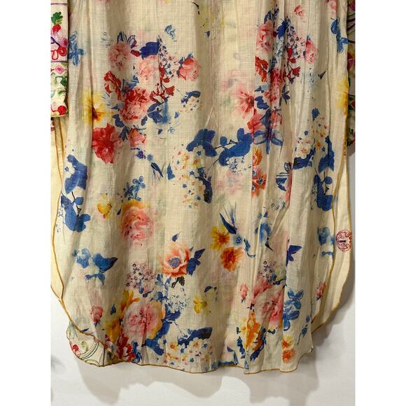 Aratta Silent Journey Collection Midi Dress Large NWT Cream Embroidered Florals - Picture 15 of 16